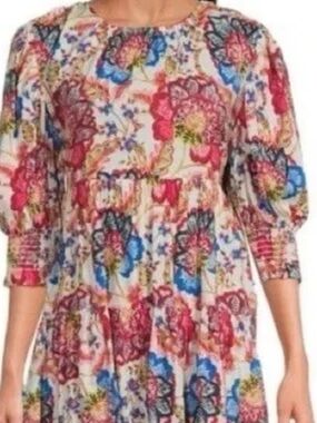 Misa Los Angeles 🌹Floral Multi-Color Babydoll Mini Dress
